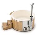 Finntherm - Badefass Stockholm aus Thermoholz, Badebottich, Hot Tub mit Holzofen, Schwimmbecken,