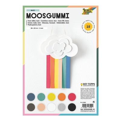 Moosgummi »Basic« 10 Blatt mehrfarbig, folia