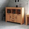 Kernbuche Highboard massiv geölt mit Glastüren