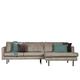 L Sofa in Grau Kunstleder Retro Look