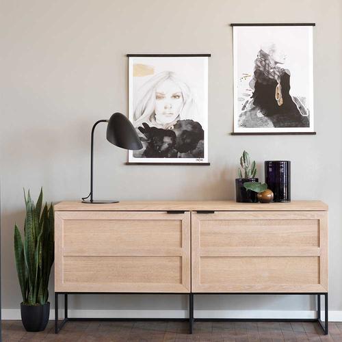 Wohnzimmer Sideboard aus Eiche White Wash massiv 160 cm breit