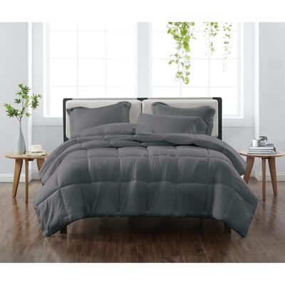 Heritage Solid Comforter Set by Cannon in Grey (Size FL/QUE)