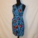 J. Crew Dresses | J. Crew Sleeveless Floral Blue Floral Cotton Dress Size 2 Pockets Knee Length | Color: Blue/Orange | Size: 2