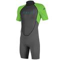 O'Neill Unisex Youth Youth Reactor-2 2mm Back Zip S/S Spring Wetsuit, Graph/Dayglow, 16 UK