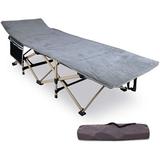 Redcamp Folding Camping Cots Heavy Duty, 28" Portable Sleeping Cot for Camp Office Use, Steel in Gray | 19.3 H x 28 W x 75 D in | Wayfair RC18113