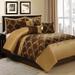 Rosdorf Park Arbutis Microfiber 7 Piece Comforter Set Polyester/Polyfill/Microfiber in Brown | King Comforter + 6 Additional Pieces | Wayfair