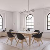 Midtown Concept Indoor Poh Dining Set - Black chairs with Cushions