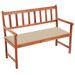 vidaXL Patio Bench with Cushion 47.2" Solid Acacia Wood - 47.2" x 22.8" x 35.4"