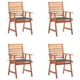 vidaXL Patio Dining Chairs Outdoor Patio Chair with Cushions Solid Wood Acacia - 22" x 24.4" x 36.2"