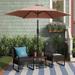 GDY 9 Ft Outdoor Patio Umbrella with Push-Button Tilt & Crank (With Base)