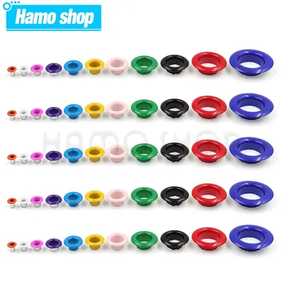 100sets Metal Eyelets Grommets Metal Hole Eye Rings Mix Color For Leathercraft DIY Shoes Belt Cap