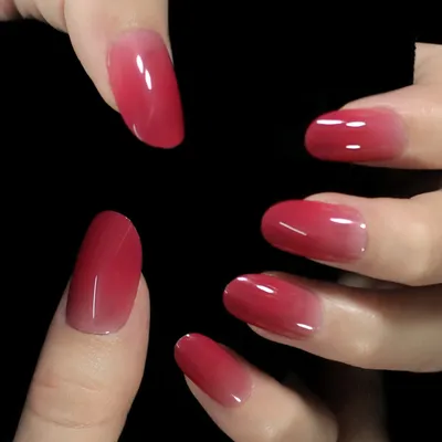 Light Coral Ombre Artificial Press On Nails False Nails Art Sleek Gel Acrylic Nail Oval Medium Color Tips With Glue Sticker