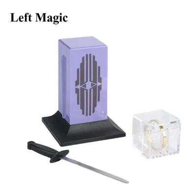 Tenyo Sword Through Ring Inside Casket (Crystal Cleaver) Magic Tricks Penetrating Sword Thru Magic