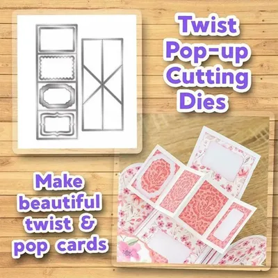 Pop Up Card Cutting Dies Set Twist & Pop Metal Cutting Die For DIY Scrapbooking Gift Card Making