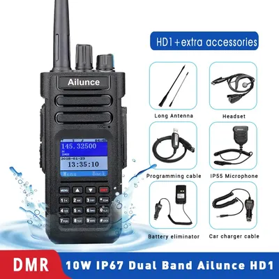 Ailunce HD1 DMR Walkies Talkies Long Range Walkie Talkies Portable Radio FM Communication Emergency Radio Ham Radio Station GPS