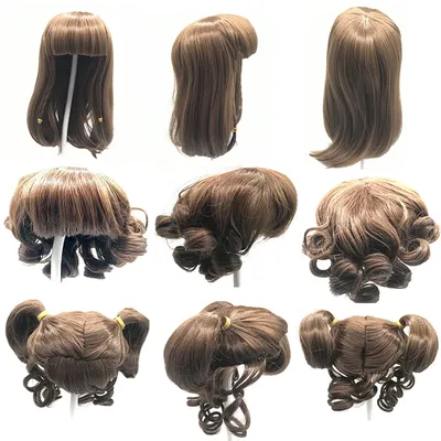 Golden Hair For 48-58cm Reborn Doll Sticked Long Hair Wig Fits19--23inch Silicone Reborn Baby Dolls