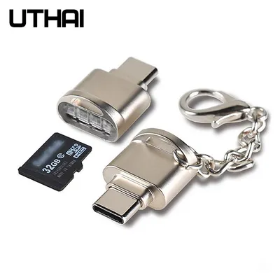 UTHAI C09 Mini Type C USB3.1 Micro SD Card Reader TF Memory Card Adapter for Macbook or Smartphone