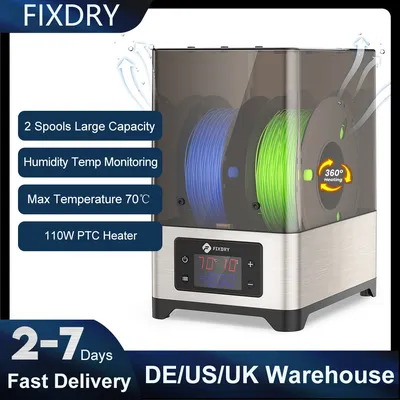 FIXDRY NT1 3KG Filament Dryer Box for 3D Printer Materail 360°Hot-air Fast Heating 45℃-70℃ Keep