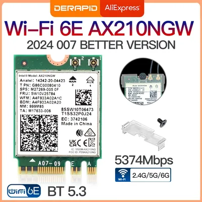 Dual Band AX210 Bluetooth 5.3 Wireless AX210NGW 2.4Gbps 802.11AX Wireless Wi-Fi 6 AX200 For Intel