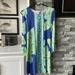 Lilly Pulitzer Dresses | Lilly Pulitzer Blue & Green Knit Long Open Slit Sleeve Palm Print Dress Xxs | Color: Blue/Green | Size: Xxs
