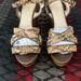 Coach Shoes | Coach Snakeskin Nikki Platform Wedges Sandals | Color: Tan | Size: 8.5