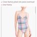 J. Crew Swim | J. Crew Plaid Lace-Up One-Piece Swimsuit Size L Style L4685 | Color: Red | Size: L