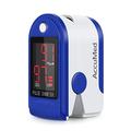 AccuMed® CMS-50DL Pulse Oximeter Finger Pulse Blood Oxygen SpO2 Monitor w/Carrying case, Landyard Silicon Case & Battery (Blue)