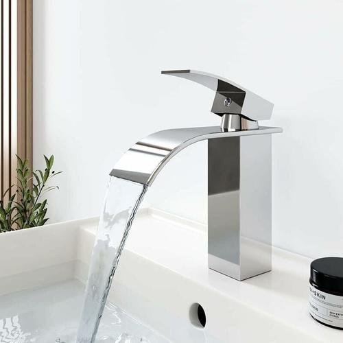 Wasserfall Wasserhahn, aus Edelstahl Einhebelmischer Wasserhahn für kaltes und heißes Wasser