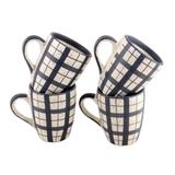 Novica Handmade Windowpane Ceramic Mugs (Set Of 4)