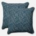 Pillow Perfect Outdoor/ Indoor Herringbone Ink Blue 18.5-inch Throw Pillow (Set of 2)