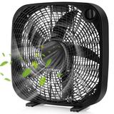 Costway 20 Inch Box Portable Floor Fan with 3 Speed Settings and Knob Control-Black