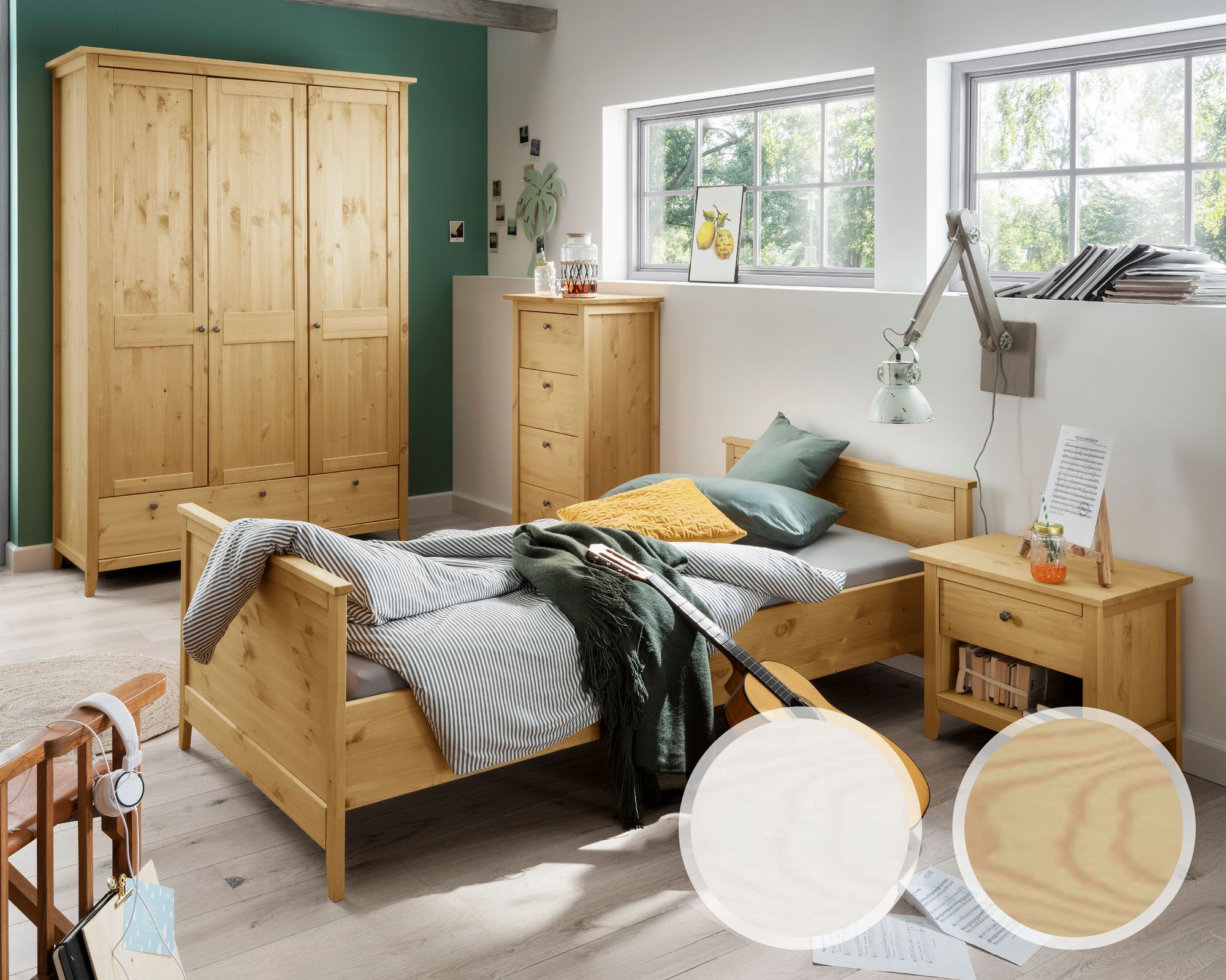 INFANSKIDS »Solvita« Einzelbett 90x200 cm / laugenfarbig