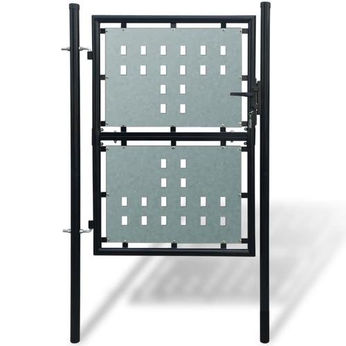 vidaXL Zauntor (Einzeltor) Schwarz 100×175 cm