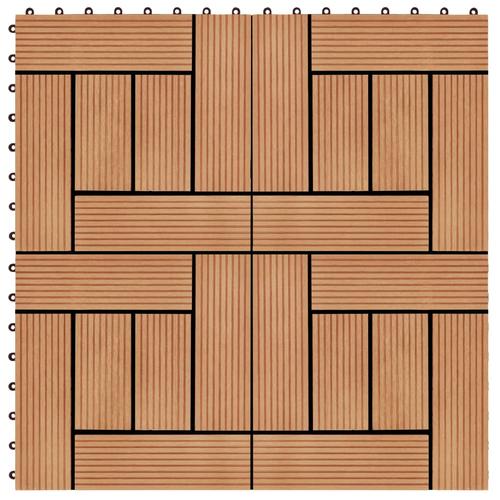 vidaXL 22 Stk. Terrassenfliesen 30 x 30 cm 2 qm WPC Teakholzfarbe