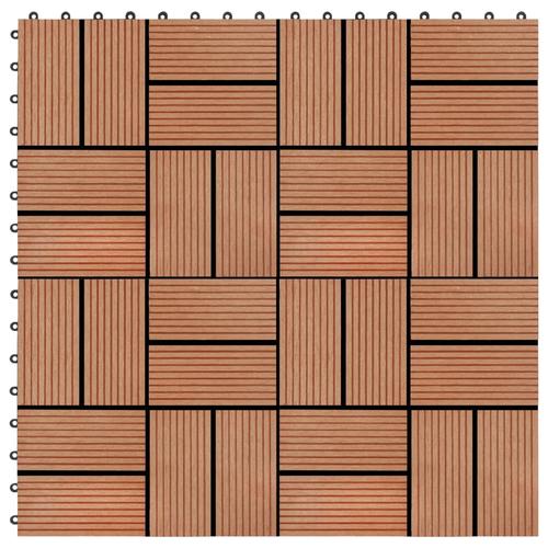 vidaXL 22 Stk. Terrassenfliesen 30 x 30 cm 2 qm WPC Teakholzfarbe