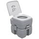 vidaXL Tragbare Campingtoilette Grau 20+10 L