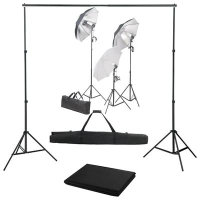 "vidaXL Fotostudio-Set mit Lampen-Set und Hintergrund"