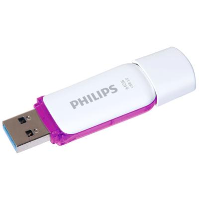 "Philips USB-Stick Snow 3.0 64 GB Weiß und Lila"