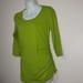 Michael Kors Tops | Michael Kors Lime Green 3/4 Sleeves Ruched Zipper Side Top S | Color: Green | Size: S