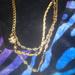 Jessica Simpson Jewelry | 35" Jessica Simpson Gold Rope Chain- 3 Layers W/Leather & Diamond Beads | Color: Gold | Size: 35"