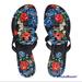 Tory Burch Shoes | Gorgeous! Floral Tory Burch Miller Flip Flop Sandal Navy Patent Tea Rose 6 New!! | Color: Blue | Size: 6