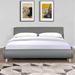 Orren Ellis Tysean Low Profile Platform Bed Wood & /Upholstered/Faux leather in Gray/Black | 25 H x 56 W x 91 D in | Wayfair