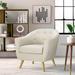 Barrel Chair - Wade Logan® Hiltonia 30" Wide Tufted Blend Barrel Chair Polyester/Fabric in White | 31 H x 30 W x 30 D in | Wayfair