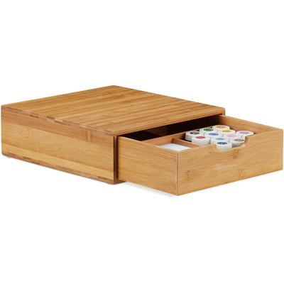 Schubladenbox Bambus, Schubladen Organizer, natürliche Optik, Tischorganizer Büro, hbt 10 x 29,5 x