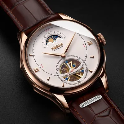 Automatic Mechanical Watch Switzerland NESUN Tourbillon Men's Watches Luxury Brand Skeleton Watch Sapphire Montre Homme N9037