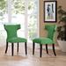 Curve Dining Side Chair by Modway Upholstered in Green/Brown | 35.5 H x 23 W x 25 D in | Wayfair EEI-2741-GRN-SET