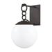 Troy Lighting Stormy 1 Light Large Exterior Wall Sconce - French Iron Glass/Metal in Black/White | 16.5 H x 10 W x 11.5 D in | Wayfair B1510-FRN