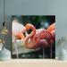 Bayou Breeze Pink Flamingos In Tilt Shift Lens 7 - 1 Piece Square Graphic Art Print On Wrapped Canvas-494 Canvas in Green/Orange/Pink | Wayfair