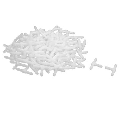 Fish Tank Aquarium T Shaped Airline Tubing Connector Clear 100 Pcs - White