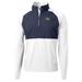 Men's Cutter & Buck White/Navy Georgia Tech Yellow Jackets Adapt Eco Knit Hybrid Recycled Quarter-Zip Pullover Top